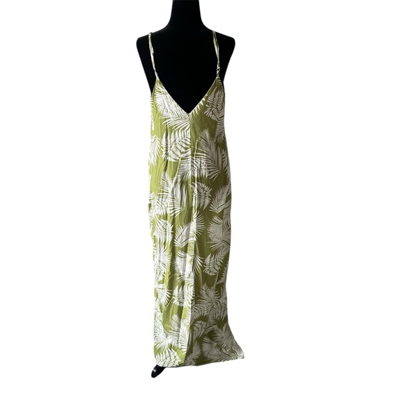 Green Palm Print Maxi Dress size S - Picture 2 of 7